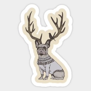Deer Frenchie Sticker